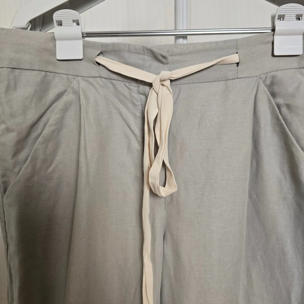 Aritzia Wilfred Allant‎ Linen Blend Tie Waist Pleated Trouser Sz 4 Quiet Luxury